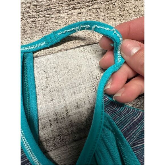 Size 6 Lululemon No Limits Tank Blue Tropics / Wee Are From Space Blue Tropics - Picture 9 of 11